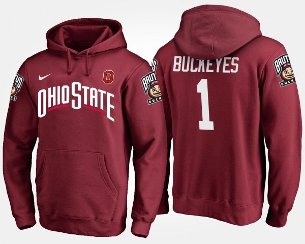 Ohio State Buckeyes Men's #1 Scarlet No.1 College Football Hoodie 2404FMRW2